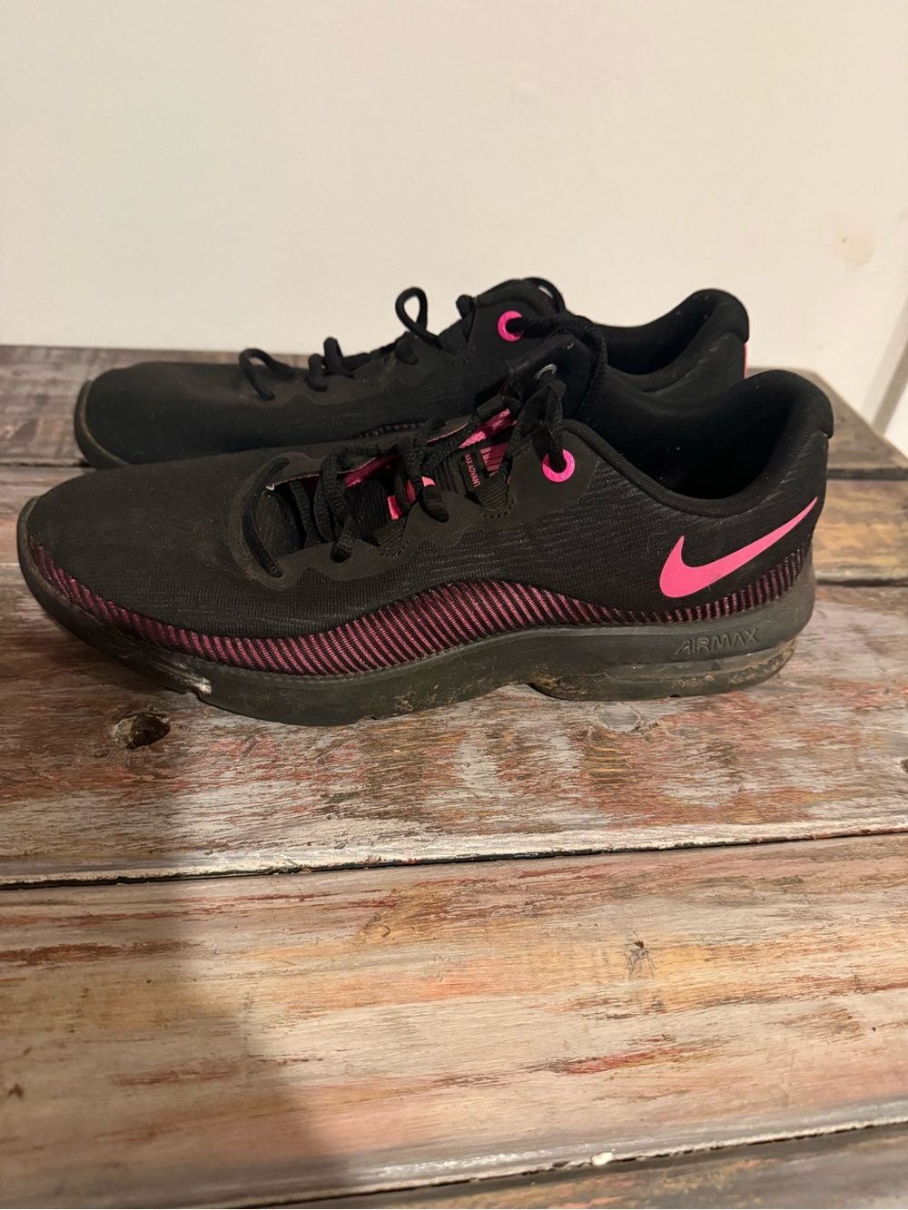 Nike Black and Pink Air Max Women's Sneakers